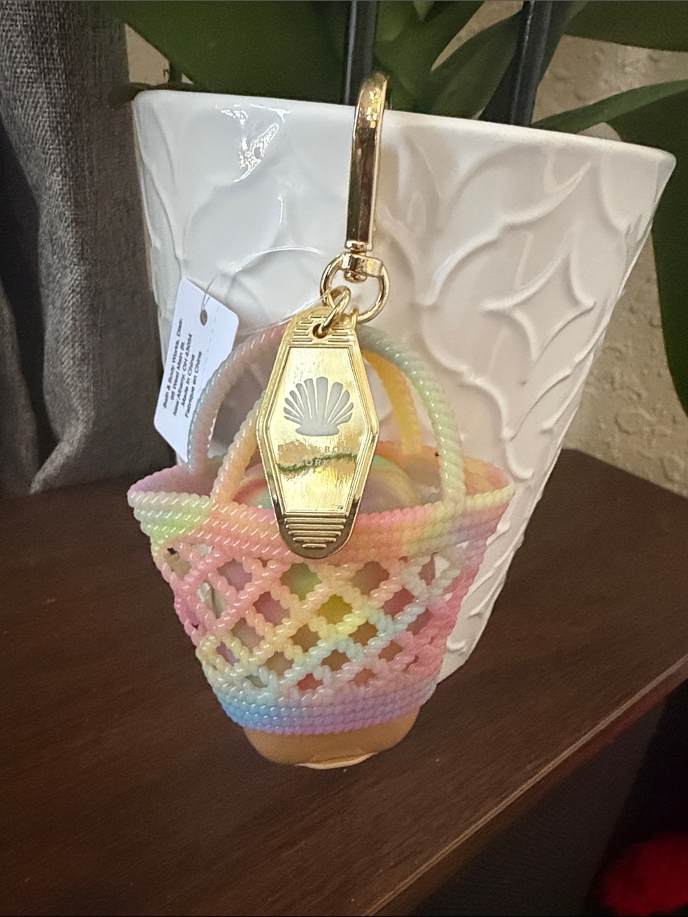 Bath & Body Works Pastel Rainbow Beaded Basket Charm